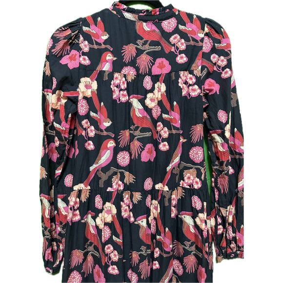 Olivia James The Label Lydia Dress Vintage Bird Black Maxi Dress Size XS - Picture 10 of 11